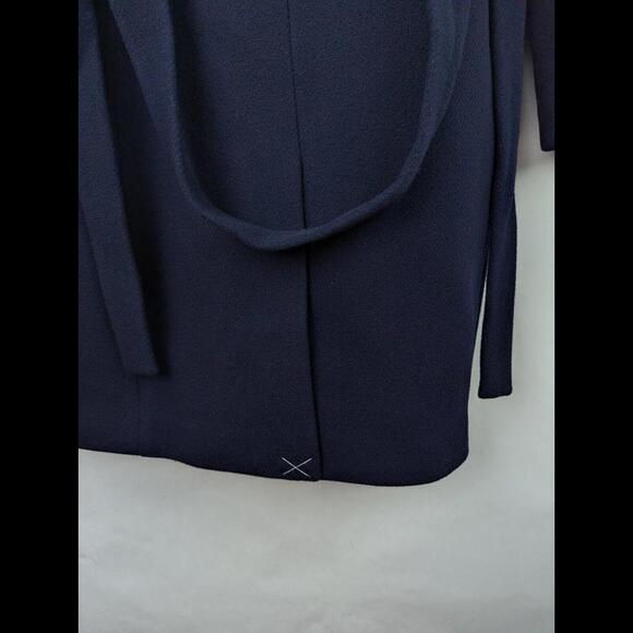 [SOLD] NWT J CREW Womens Sz 10 Tipped Topcoat Navy Blue Belted K0708 - Picture 7 of 9